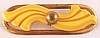 BP653 corn bakelite carved swirl pin/brass frame